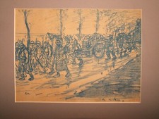 14-18 . Lithographie ancienne  signée et  numérotée STEINLEN . 5ième  lot de 7