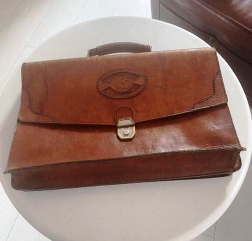 Ancien cartable cuir ben - ancien,