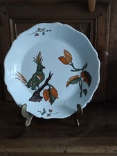 Assiette ancienne faïence 19 siècle oiseau exotique perruche signé à voir