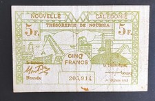 Nouvelle-Calédonie billet de 5 Francs Trésorerie de Nouméa  15/06/1943