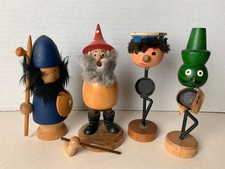 LOT FIGURINES BOIS VIKING // ECHT ERZGEBIRGISCHE HOLZKUNST VINTAGE - SCANDINAVE