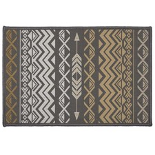 Tapis Déco Rectangle "Zaparos" 40x60cm Or & Gris