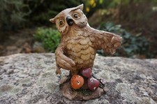 729.1315  FIGURINE  STATUETTE  CHOUETTE HIBOU AVEC  AILES OUVERTE 14cm PROMOTION