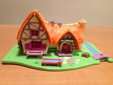 Polly pocket - maison chaumiere blanche neige et les 7 nains vintage - bluebird