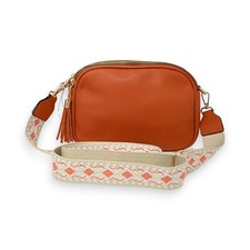 Sac bandoulière rectangle multi poches orange