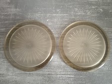 2 Dessous de Bouteille Vintage en verre fumé - Ø 13 cm