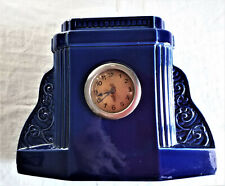 PENDULE CÉRAMIQUE SARREGUEMINES - DIGOIN N°7155 -  FRANCE - BLEU ART DECO 