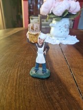 Ancien Santon Platre J Blanc 11.5 Cm Le Boulanger 