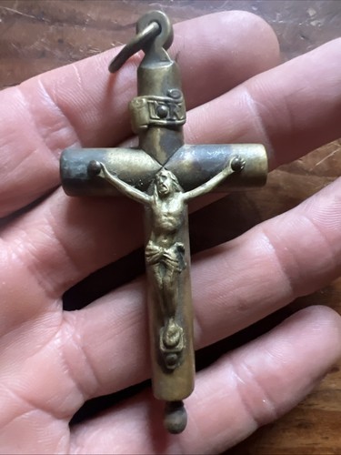 Croix reliquaire laiton - reliquaire,