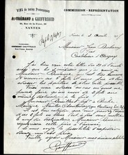 NANTES (44) VINS "A. TREMANT & M. GAUFFRIAUD" Lettre en 1917