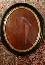 Huile Sur Panneau Charmant Nu Au Feu Pochade G Viardot Xixe Xxe