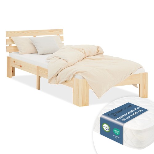 Cadre lit 90x200 bois avec - lit,