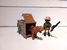 PLAYMOBIL LOT BRACONNIER/ TIGRE DU BENGALE SAFARI JUNGLE ZOO
