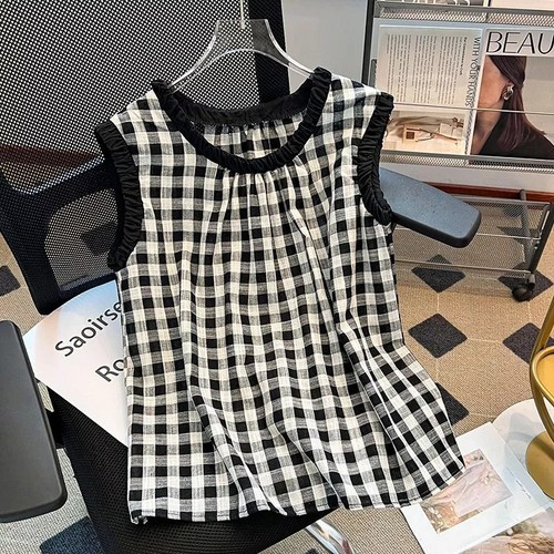 Blouse top été carreaux - d'Été,