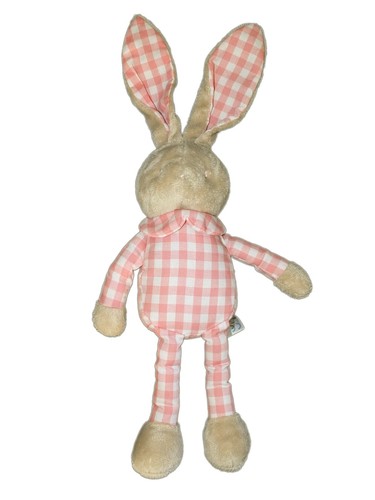 Doudou lapin rose blanc - , vichy