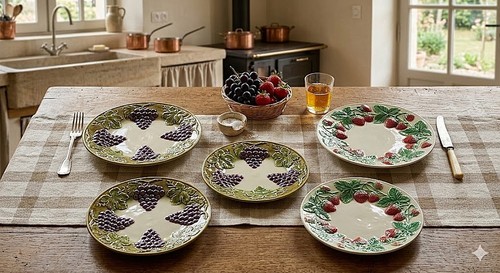 Assiettes barbotine - 5,