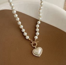 Collier femme perle, cristal