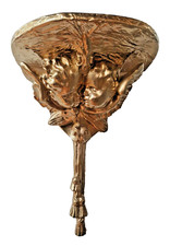 Console murale dorée avec des