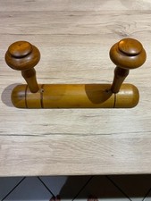 Ancien porte manteau mural bois à 2 patères, vintage