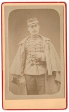 Sous officier cavalerie 18e chasseur cheval avec cape Photo CDV 1880 militaire