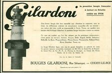 Publicité ancienne bougie Gilardoni issue de magazine 1925