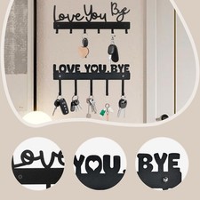 Porte-clés mural en métal robuste, décoration murale en fer forgé noir pour