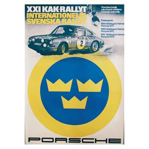 Affiche vintage rallye - rallye, porsche