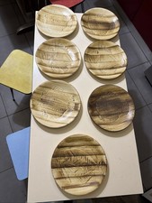 7 assiettes poisson grès