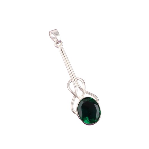Pendentif ovale pierre gemme