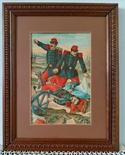 Ancienne Gravure de la Guerre de 1870 Encadrée