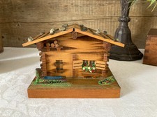 1025⚜️ Ancienne Boîte à Musique Reuge Suisse Chalet Maison en Bois