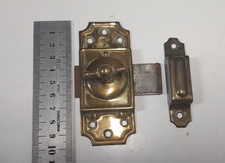 Ancien verrou de porte en laiton - Marqué "VF Paris"  - Targette serrure loquet