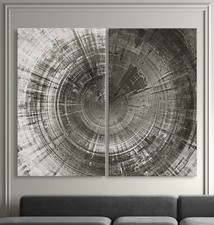INTRO Abstrait Toile IMAGE ENSEMBLE Noir Gris Tableau Moderne Art Peinture XXL
