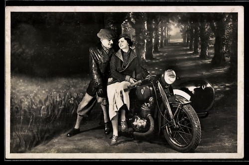 Moto dkw avec side - moto, side-car