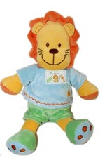 Doudou peluche Lion orange