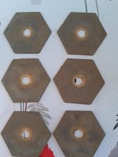 rare 4 Anciennes bobèche rosace fixation poignée porte laiton massif