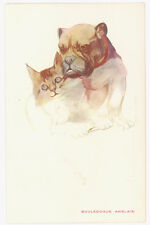 CPA BOULEDOGUE ANGLAIS ET CHAT PAR DE MALLY