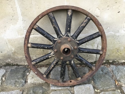 Roue voiture ancienne bois - , 12