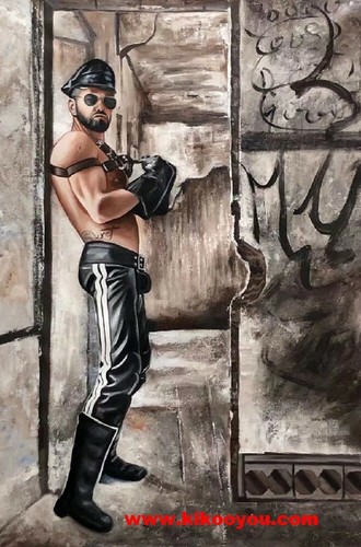 Homme gay cuir peinture - homme,