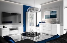 Ensemble De Salon "Glamour" Mur De Salon 2 Pièces MDF Blanc Brillant 76486903