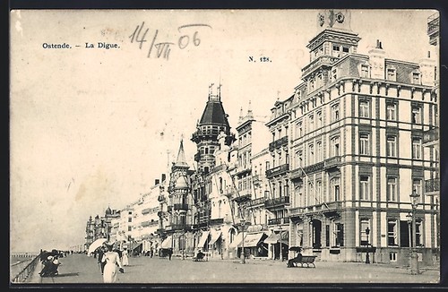 Cpa ostende digue 1906 - cpa,