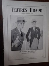Feutre TIRARD par CAZENOVE + LAIT MONT BLANC publicité papier  ILLUSTRATION 1931
