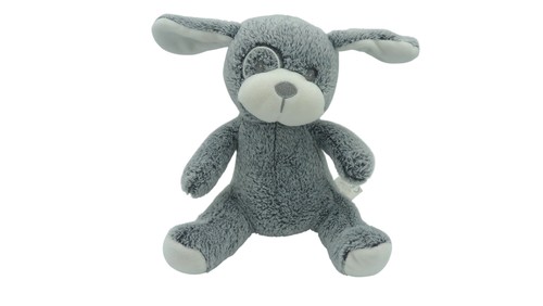 Peluche chien gris - blanc, cm