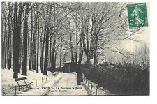 69  LYON  LE PARC SOUS LA NEIGE VERS LA BUVETTE