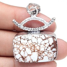 Collier cheval sauvage jaspe pierre précieuse fait main bijoux anciens 1,75"