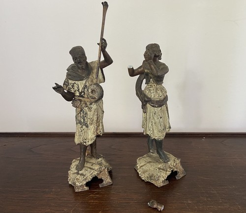 Statuettes anciennes musicien - statuettes,