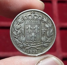 #100-21 ~ Henri V - 1 Franc 1831 Argent - choc tranche