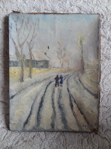Ancienne huile sur - sur, toile