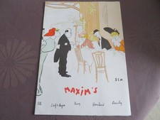 ANCIEN MENU RESTAURANT § MAXIM'S §   voir photos