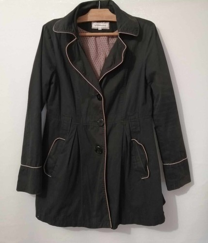 Trench noir coton doublé rose